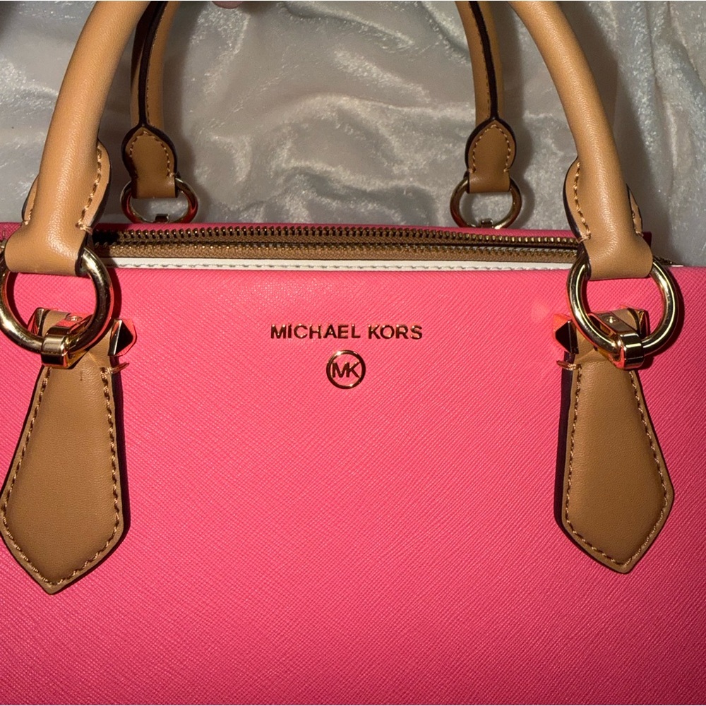 Michael Kors Pink and Tan Shoulder Bag
